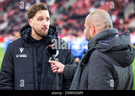 UTRECHT, PAYS-BAS - FÉVRIER 28: Entraîneur en chef Chris de Graaf de SV Spakenburg pendant le match final de la coupe KNVB TOTO néerlandaise entre le FC Utrecht et SV Spakenburg au Stadion Galgenwaard sur 28 février 2023 à Utrecht, pays-Bas (photo de Ben gal/Orange Pictures) Banque D'Images