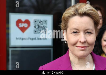 Berlin, Allemagne. 27th févr. 2023. Franziska Giffey (SPD), maire au gouvernement. Credit: Jörg Carstensen/dpa/Alay Live News Banque D'Images