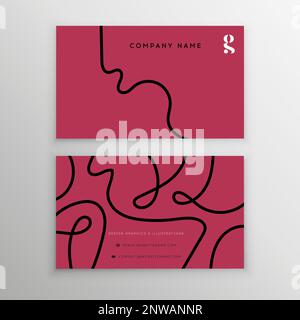 Cartes de visite Viva magenta. Modèle de carte de visite, illustration vectorielle. Fond vectoriel simple Viva magenta. Couleur de tendance de l'année 2023 Illustration de Vecteur