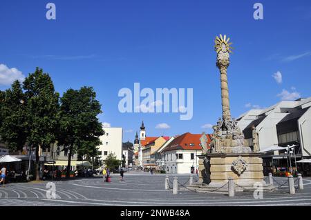 Statue de la Sainte Trinité, Trnava, Nagyszombat, région de Trnava, République slovaque, Europe Banque D'Images