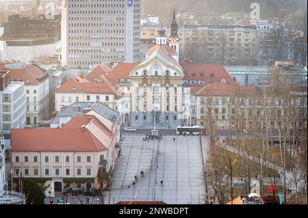 Vue depuis le château de Ljubljana, Ljubljana, Slovénie Banque D'Images