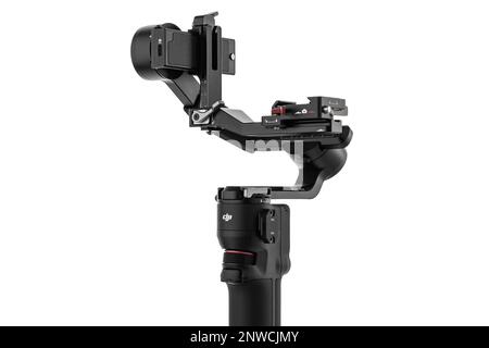 Varna, Bulgarie - 17 février ,2023: DJI Ronin 3 mini est un stabilisateur de nacelle motorisé à trois axes pour les appareils photo reflex numériques ou sans miroir fabriqués par DJI com Banque D'Images