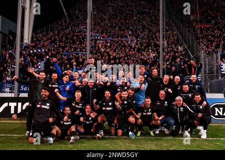 UTRECHT, PAYS-BAS - FÉVRIER 28: Les joueurs SV Spakenburg pendant le match de finale de la coupe Toto KNVB néerlandaise entre le FC Utrecht et SV Spakenburg au Stadion Galgenwaard sur 28 février 2023 à Utrecht, pays-Bas (photo de Ben gal/Orange Pictures) Banque D'Images