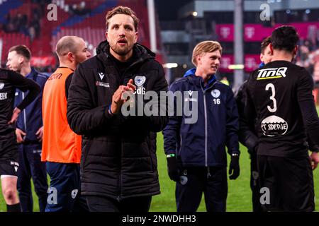 UTRECHT, PAYS-BAS - FÉVRIER 28: Entraîneur en chef Chris de Graaf de SV Spakenburg pendant le match final de la coupe KNVB TOTO néerlandaise entre le FC Utrecht et SV Spakenburg au Stadion Galgenwaard sur 28 février 2023 à Utrecht, pays-Bas (photo de Ben gal/Orange Pictures) Banque D'Images