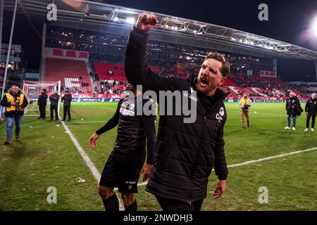 UTRECHT, PAYS-BAS - FÉVRIER 28: Entraîneur en chef Chris de Graaf de SV Spakenburg pendant le match final de la coupe KNVB TOTO néerlandaise entre le FC Utrecht et SV Spakenburg au Stadion Galgenwaard sur 28 février 2023 à Utrecht, pays-Bas (photo de Ben gal/Orange Pictures) Banque D'Images