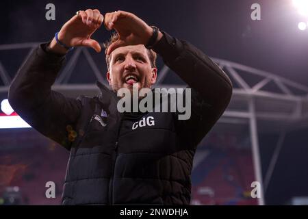 UTRECHT, PAYS-BAS - FÉVRIER 28: Entraîneur en chef Chris de Graaf de SV Spakenburg pendant le match final de la coupe KNVB TOTO néerlandaise entre le FC Utrecht et SV Spakenburg au Stadion Galgenwaard sur 28 février 2023 à Utrecht, pays-Bas (photo de Ben gal/Orange Pictures) Banque D'Images