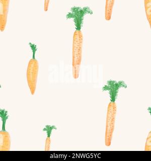 motif sans couture de carottes orange peintes à la main Banque D'Images
