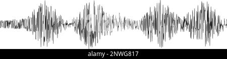 Diagramme polygraphe ou sismographe isolé sur fond blanc. Sismogramme ou graphique de détecteur de lie. Enregistrement des mouvements au sol, des lignes de tremblement de terre, des sons ou des impulsions Illustration de Vecteur