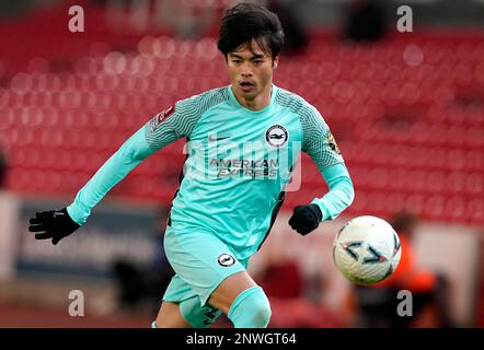 Stoke, Angleterre, le 28th février 2023. Kaoru Mitoma de Brighton lors du match de la FA Cup au stade Bet365, Stoke. Le crédit photo devrait se lire: Andrew Yates / Sportimage Banque D'Images