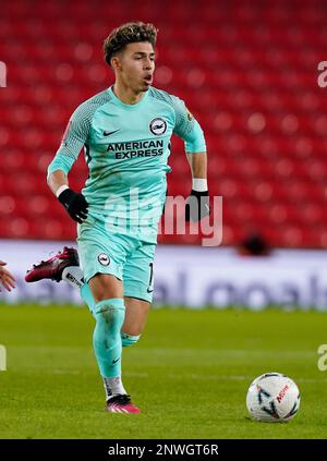 Stoke, Angleterre, le 28th février 2023. Jeremy Sarmiento de Brighton lors du match de la FA Cup au stade Bet365, Stoke. Le crédit photo devrait se lire: Andrew Yates / Sportimage Banque D'Images