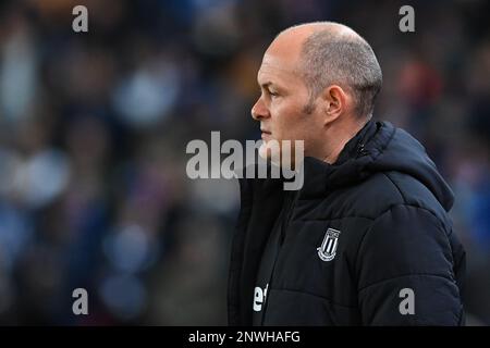 Alex Neil Directeur de Stoke City pendant la coupe Emirates FA Cinquième partie Stoke City contre Brighton et Hove Albion au Bet365 Stadium, Stoke-on-Trent, Royaume-Uni, 28th février 2023 (photo de Craig Thomas/News Images) Banque D'Images