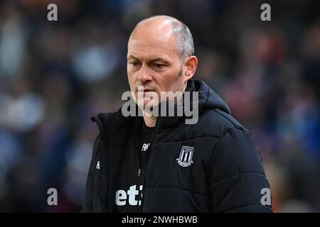 Alex Neil Directeur de Stoke City pendant la coupe Emirates FA Cinquième partie Stoke City contre Brighton et Hove Albion au Bet365 Stadium, Stoke-on-Trent, Royaume-Uni, 28th février 2023 (photo de Craig Thomas/News Images) Banque D'Images