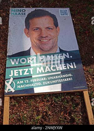 Affiche de campagne pour non-parti Nino Haase, 2023 février OB-Kandidat fur Mainz, Unabhangiger, Mainz-Machen.de, Rhénanie-Palatinat Banque D'Images