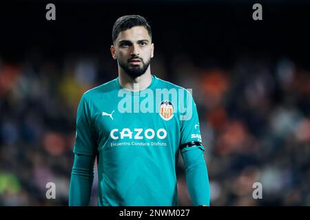 Giorgi Mamardashvili (Valence), 25 FÉVRIER 2023 - football : Espagnol 'la Liga Santander' match entre Valencia CF 1-0 Real Sociedad à Mestalla à Valence, Espagne. (Photo par D.Nakashima/AFLO) Banque D'Images