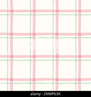Aquarelle dessin à la main Cottagecore Window Plaid Vector Seamless Pattern Illustration de Vecteur