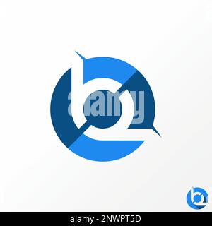 Lettre ou mot BP ou PB police de coupe sur le bloc de cercle et de flip image graphique icône logo design abstrait concept vecteur stock initial ou monogramme Illustration de Vecteur