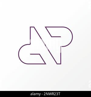 Lettre ou mot NP ou PN ligne de coupe serif police avec couronne sur image graphique icône logo design abstrait concept vecteur stock initial ou luxe Illustration de Vecteur