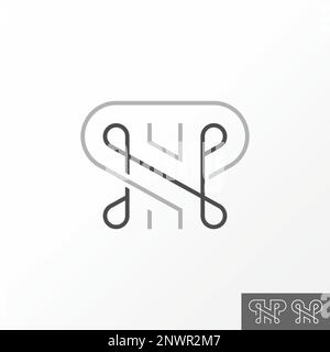 Lettre ou mot NP ou PN ligne de coupe serif police avec couronne sur image graphique icône logo design abstrait concept vecteur stock initial ou luxe Illustration de Vecteur