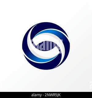 Forme de coupe simple et unique sur cercle ellipse comme lettre ou mot S police graphique icône logo design abstrait concept vecteur stock ornement initial Illustration de Vecteur