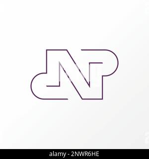 Lettre ou mot NP ou PN ligne de coupe serif police avec couronne sur image graphique icône logo design abstrait concept vecteur stock initial ou luxe Illustration de Vecteur