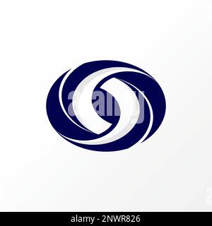 Forme de coupe simple et unique sur cercle ellipse comme lettre ou mot S police graphique icône logo design abstrait concept vecteur stock ornement initial Illustration de Vecteur