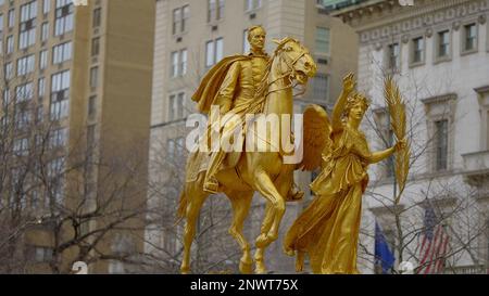 General William Tecumseh Sherman Monument à Manhattan - NEW YORK CITY, Etats-Unis - 14 FÉVRIER 2023 Banque D'Images