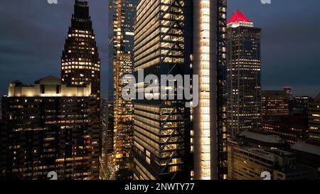 Ville de Philadelphie la nuit - vue aérienne Banque D'Images