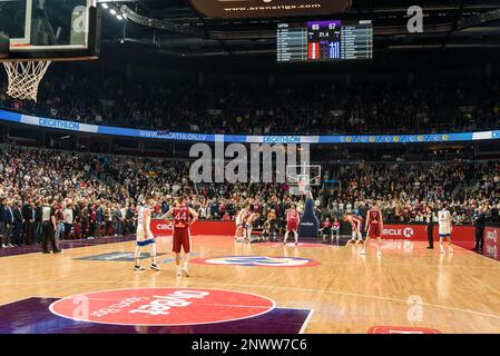 RIGA, LETTONIE. 27th février 2023. Lettonie contre Grèce, match de qualification de la coupe du monde de basket-ball de la FIBA. Banque D'Images