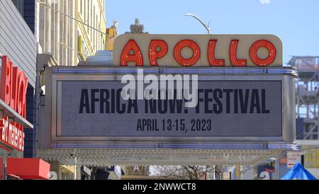 Célèbre théâtre Apollo à Harlem, New York - NEW YORK, Etats-Unis - 14 FÉVRIER 2023 Banque D'Images