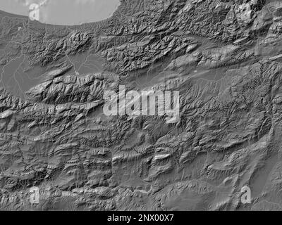 Bolu, province du Turkiye. Carte d'altitude à deux niveaux avec lacs et rivières Banque D'Images