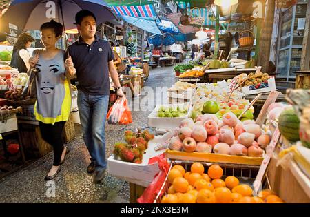 Le centre de SOHO, Graham Street Market,Hong Kong, Chine Banque D'Images