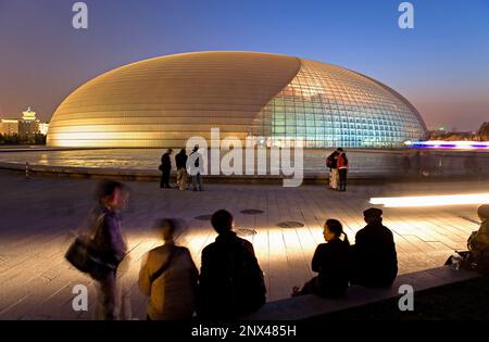 Opéra national de bâtiment (Paul Andreu Architecte), Beijing, Chine Banque D'Images