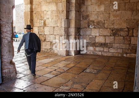 La porte de Jaffa, vieille ville, Jérusalem, Israël. Banque D'Images