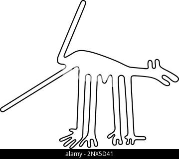 Geoglyphe du chien de Nazca, les lignes de Nazca, désert de Nazca, Pérou Illustration de Vecteur