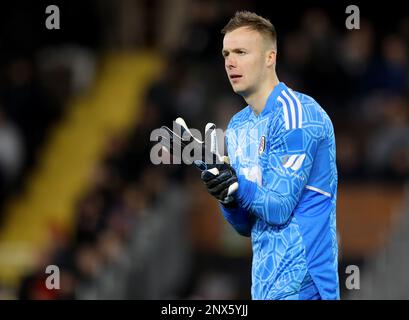 Londres, Angleterre, le 28th février 2023. Marek Rodák de Fulham pendant le match de la FA Cup à Craven Cottage, Londres. Le crédit photo devrait se lire: Paul Terry / Sportimage Banque D'Images