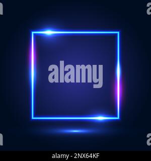 Cadre bleu vif sur fond bleu foncé. Illustration de Vecteur