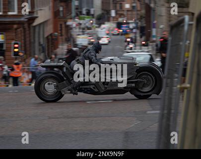 The Flash - Batman filmant à Glasgow. Banque D'Images