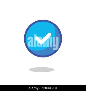 Icône de vecteur de badge vérifié cercle bleu Illustration de Vecteur