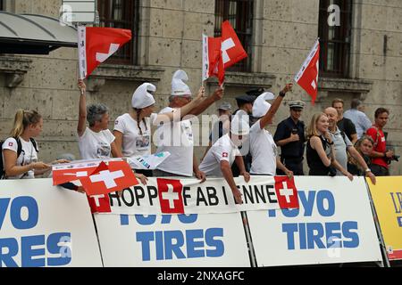 Fans suisses au Marathon au Championnat européen d'athlétisme 2022 Banque D'Images