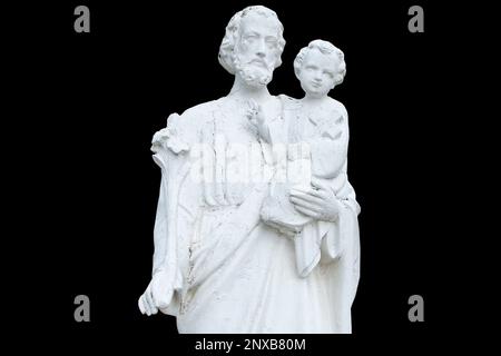 Image blanche sculptée de Saint Joseph et de l'enfant Jésus - Saint-Joseph Banque D'Images