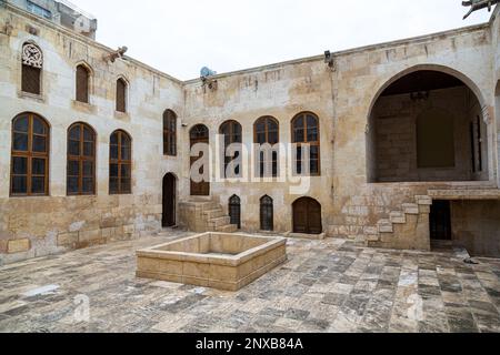 Une maison traditionnelle de Kilis à Kilis, Turquie. Historique Mahmut Islam Bey Mansion, construit avec des pierres coupées et du bois. Kilis, Turquie-15 janvier 2017. Banque D'Images