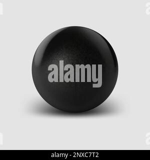 Bille noire isolée sur fond blanc. Balle noire abstraite avec ombre. Illustration vectorielle Illustration de Vecteur