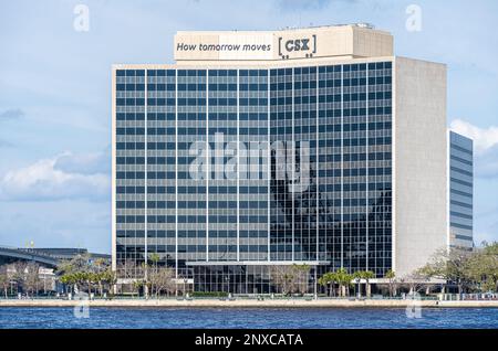 Siège social de CSX Corporation, à St. Johns River dans le centre-ville de Jacksonville, Floride. (ÉTATS-UNIS) Banque D'Images