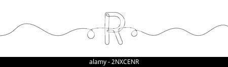 Dessin en ligne continue du symbole de devise sud-africaine Rand. Illustration vectorielle. Illustration de Vecteur