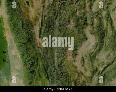 Mae Hong son, province de Thaïlande. Carte satellite basse résolution Banque D'Images