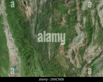 Mae Hong son, province de Thaïlande. Carte satellite haute résolution Banque D'Images