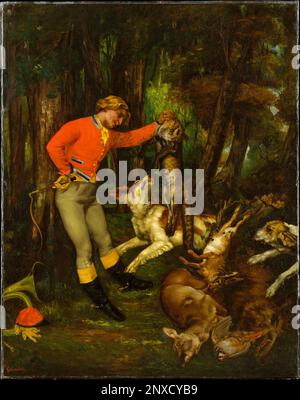 Après la chasse. Gustave Courbet. env. 1859 Banque D'Images