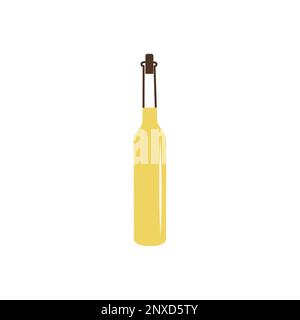 Simple icône en forme de bouteille minimaliste avec limoncello traditionnel au citron. Préparation et vente de boissons alcoolisées italiennes. Collection d'homema fins Illustration de Vecteur