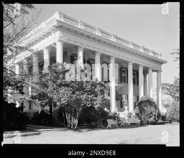 Cowles Coleman O'Neal House, Macon, comté de Bibb, Géorgie. Carnegie Etude de l'architecture du Sud. États-Unis, Géorgie, Bibb County, Macon, Columns, Portiques, porches . Banque D'Images