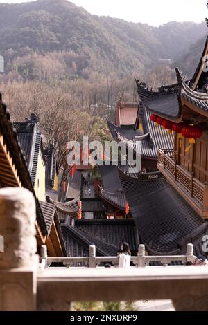 Un coin du temple Hangzhou Faxi Banque D'Images